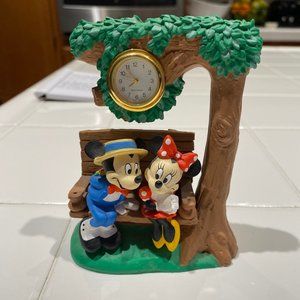 Mickey and Minnie Clock Figurine